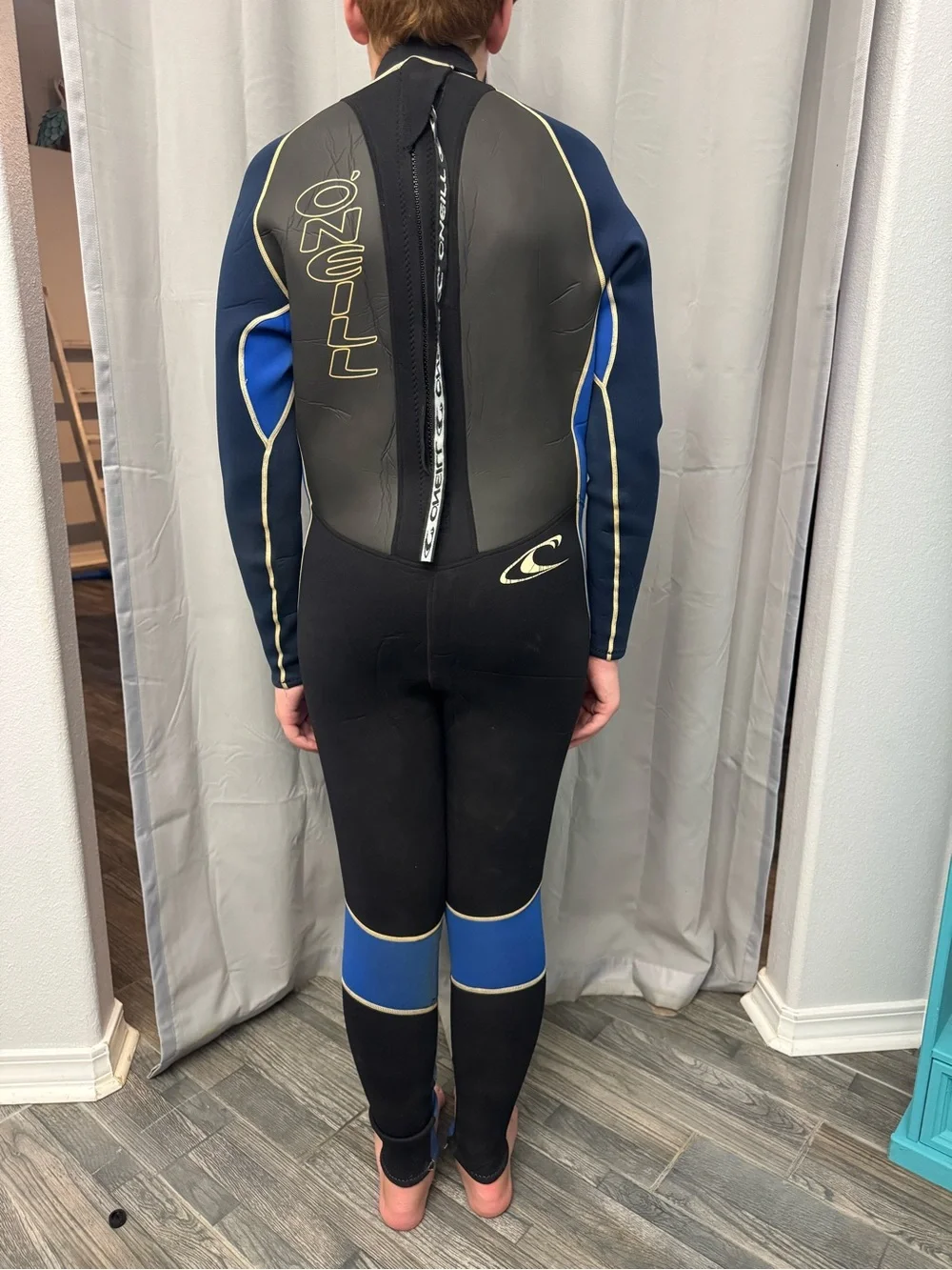 O’Neill Adult XXL Men’s Full Hammer Wetsuit – Blue/Black/Gold – Full Zip